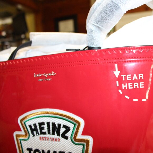 NWT Heinz X Kate Spade New York Large Tote and Key Fob STUNNING! - Picture 5 of 15